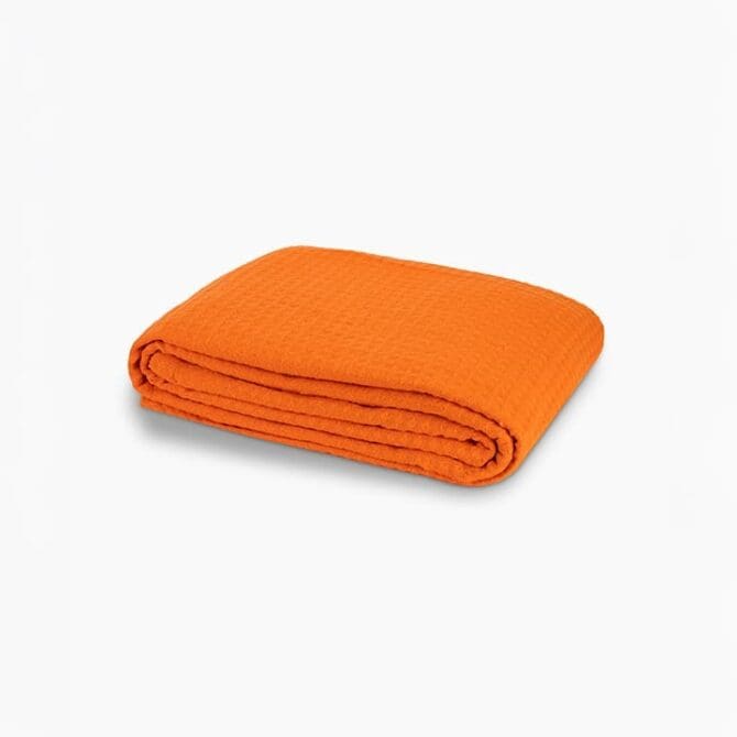 Plain Honeycomb Coverlet (180x240) Single - Orange
