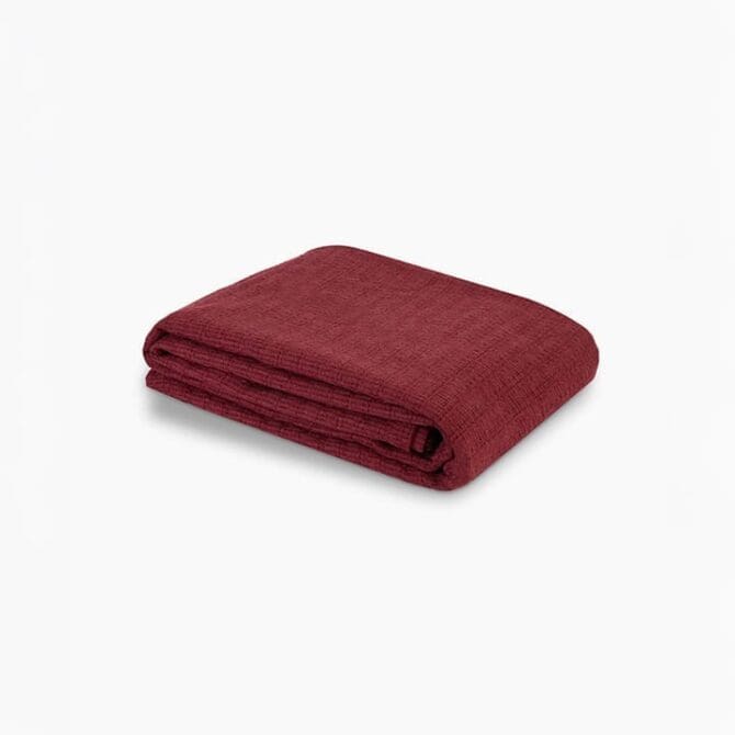 Plain Coverlet Waffle (180x240) Single - Burgundy