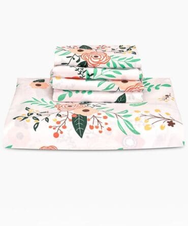 Cherry Blossom Fitted Bedsheet Set (240x260) Double 5 pieces