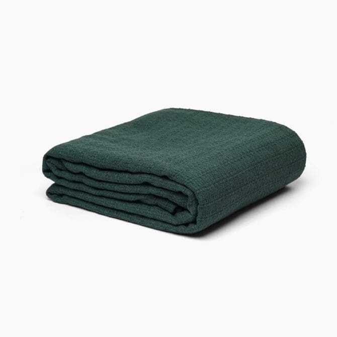 Plain Coverlet Waffle (180x240) Single - Olive Green