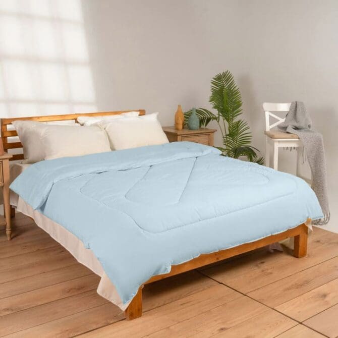 Fiber Duvet (180x230) Single - Light Blue