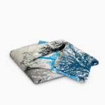 Printed Duvet Cover with Buttons - Double - Grey x Light Blue
