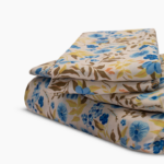 Printed Bedsheet Set Flat ( 180x240 ) Single 3 pieces - Light Blue X Beige
