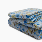 Printed Bedsheet Set Flat ( 180x240 ) Single 3 pieces - Light Blue X Light Blue